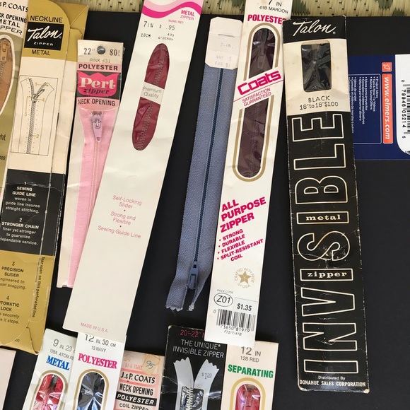 Vintage Lot Of 24 Assorted J & P Coats Talon Etc. Zippers NOS - Picture 10 of 15